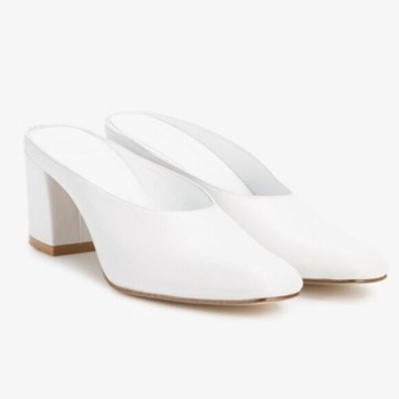 Maryam Nassir Zadeh White Mules Sleek Minimalist Design - Picture 1 of 12